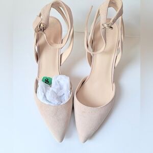 Nine West Strappy 3" Heel | Pointy Toe | Neutral/Sand